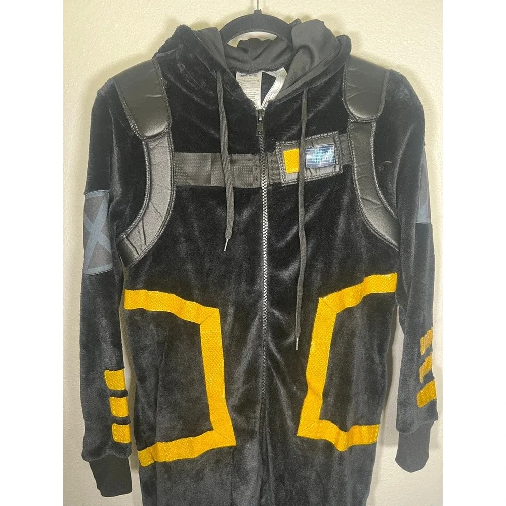 Fortnite Dark Voyager Union Suit Costume Teen Cosplay Halloween GamerHooded